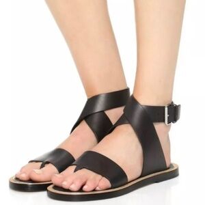 VINCE Mailin Leather Ankle Strap Leather Sandals